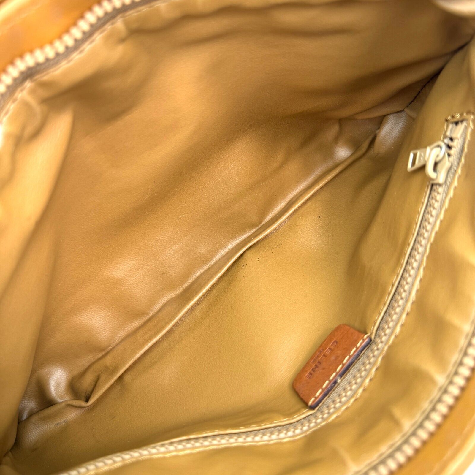 Celine Vintage Clutch Macadam PVC Ivory Leather