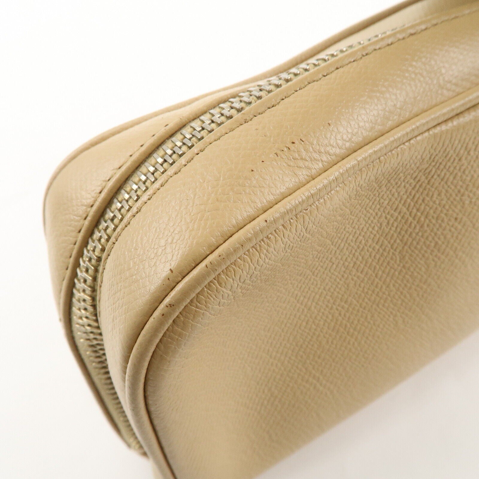 Chanel Leather Cosmetic Pouch - Beige & Gold