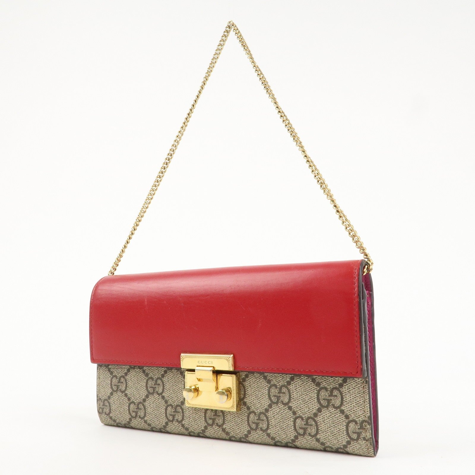 Gucci GG Supreme Leather Canvas Padlock Chain