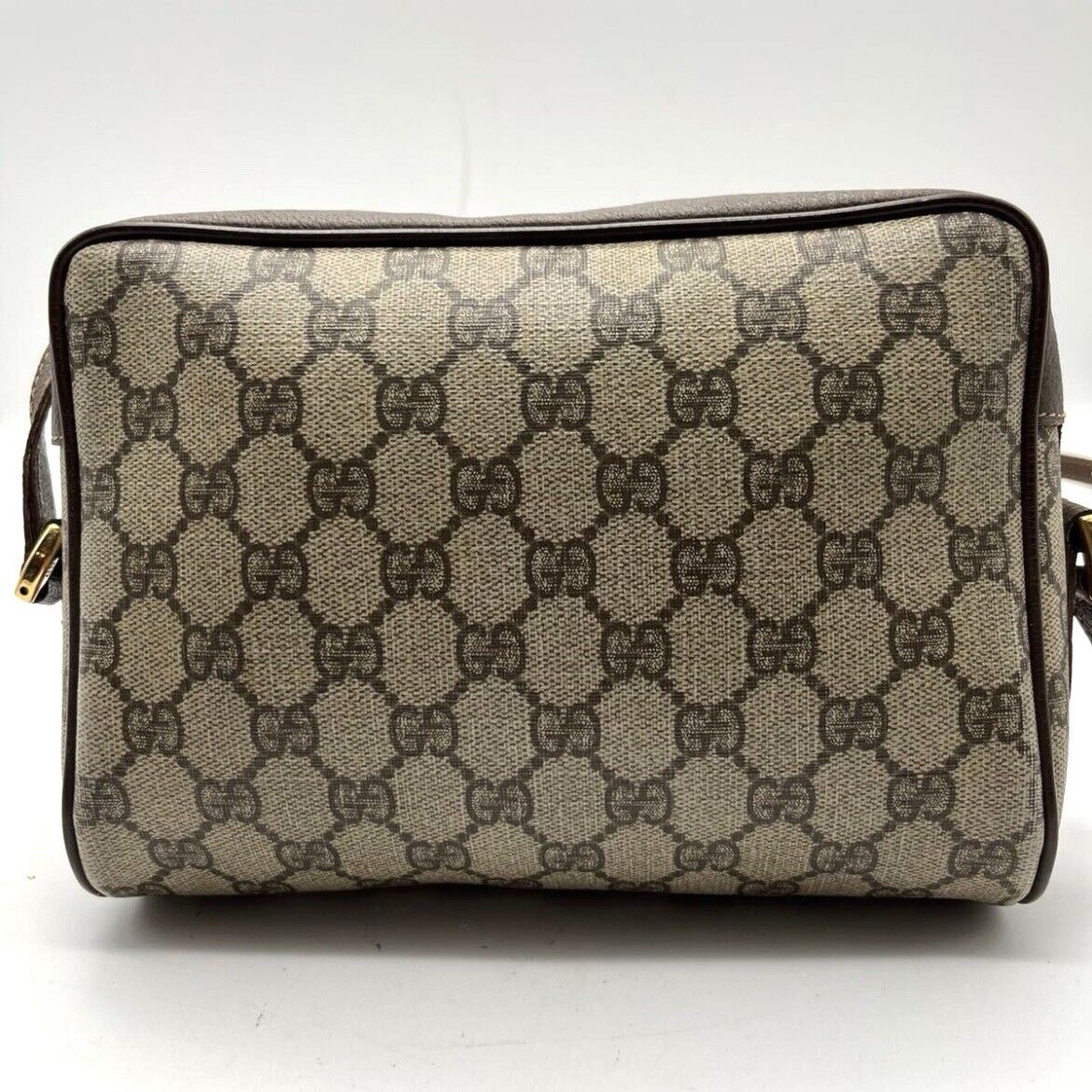 Gucci Vintage Shoulder Bag GG Sherry Line - Brown Leather PVC