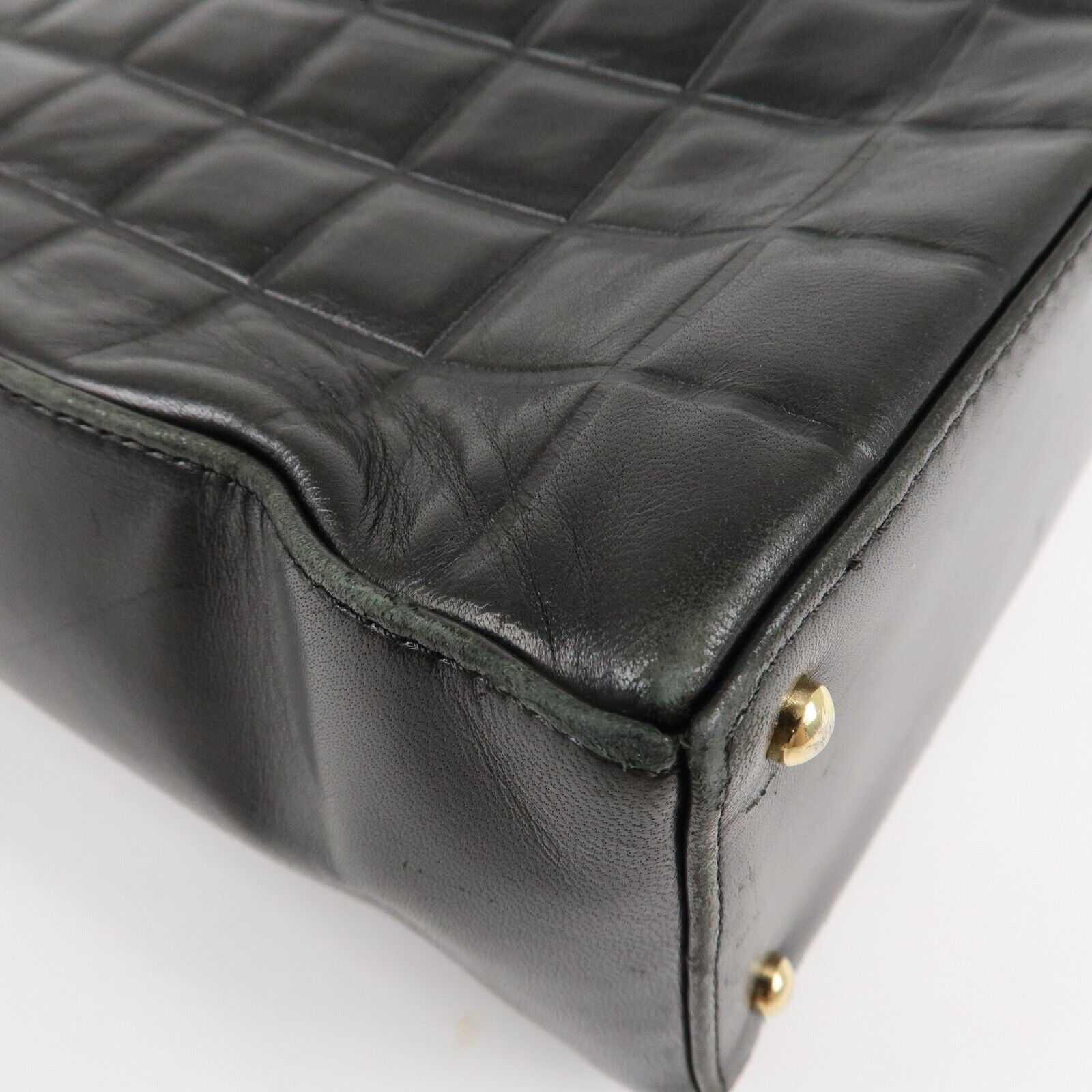 Chanel Mark Chocolate Bar Lamb Skin Black Shoulder Bag