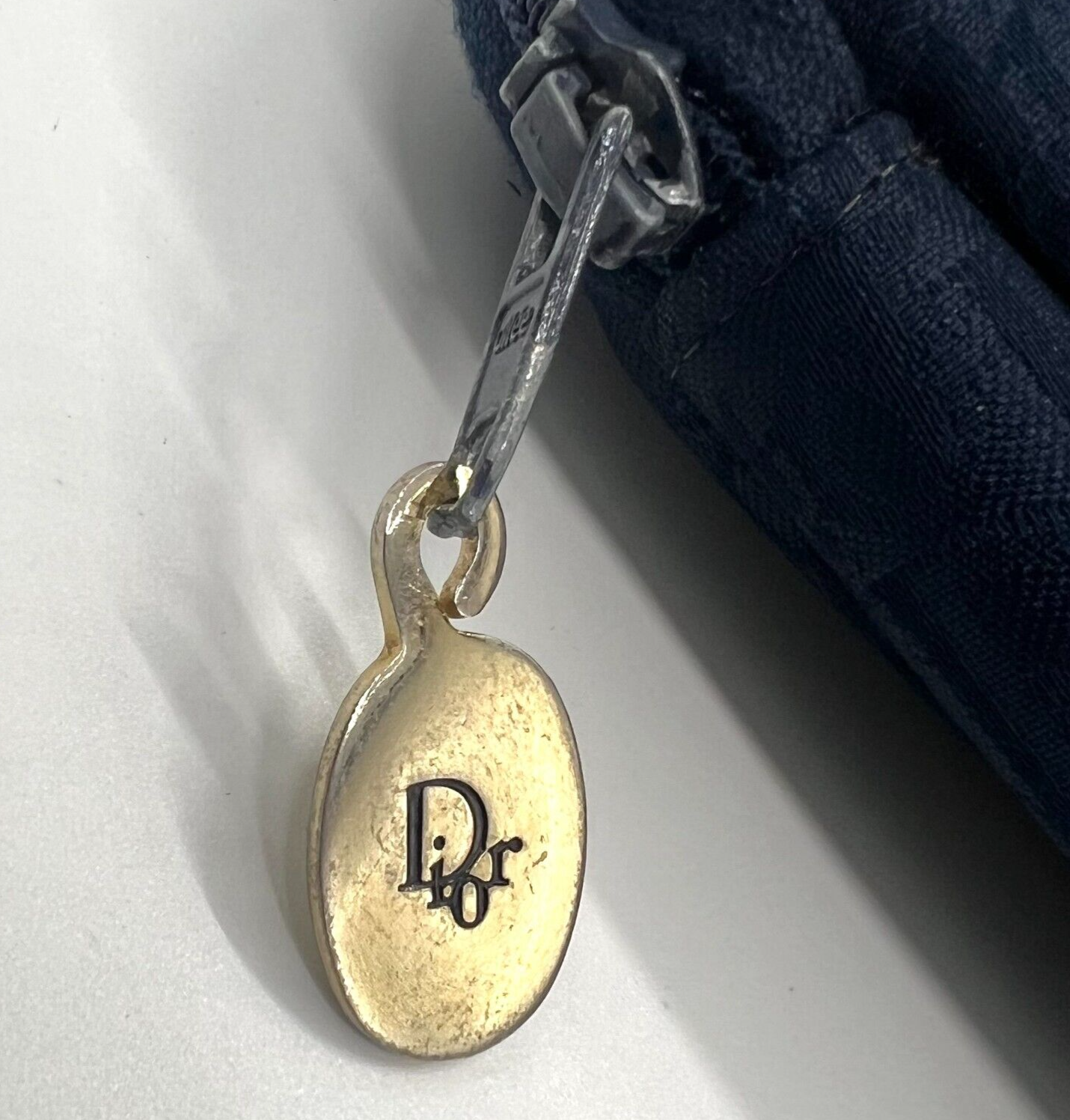 Christian Dior Trotter Clutch Bag Navy Canvas