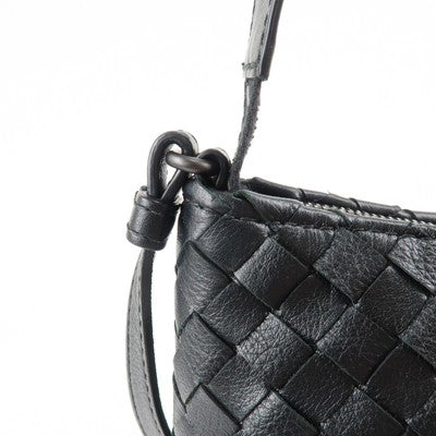 Bottega Veneta Intrecciato Leather Shoulder Black Bag