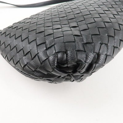 Bottega Veneta Intrecciato Leather Shoulder Black Bag