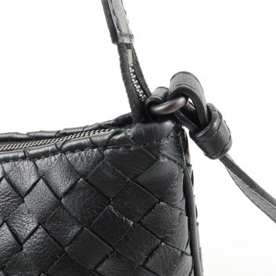 Bottega Veneta Intrecciato Leather Shoulder Black Bag
