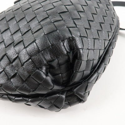 Bottega Veneta Intrecciato Leather Shoulder Black Bag