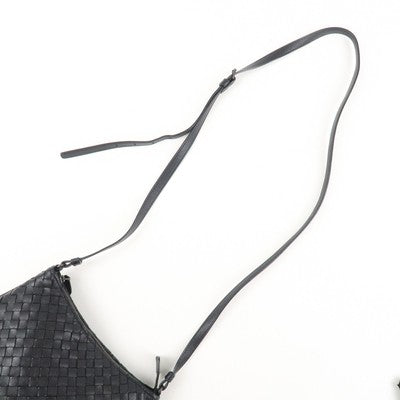 Bottega Veneta Intrecciato Leather Shoulder Black Bag