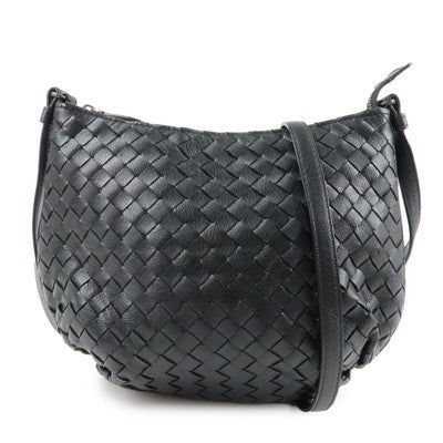 Bottega Veneta Intrecciato Leather Shoulder Black Bag