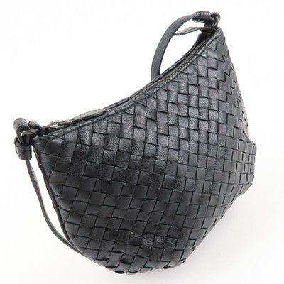 Bottega Veneta Intrecciato Leather Shoulder Black Bag