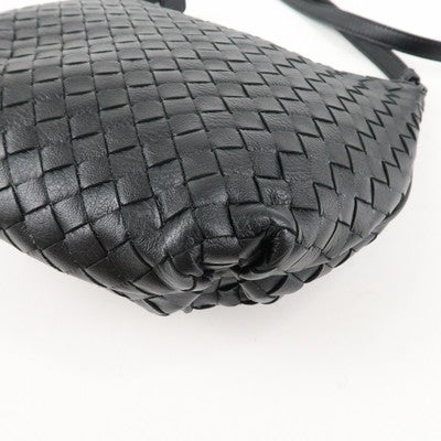 Bottega Veneta Intrecciato Leather Shoulder Black Bag