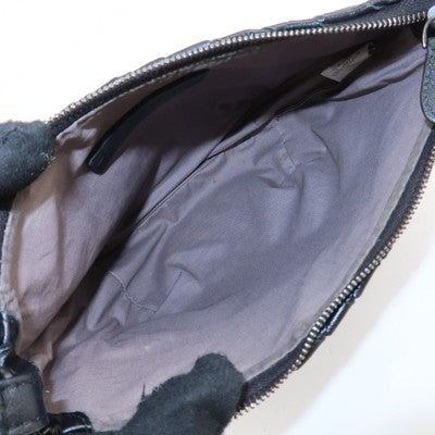 Bottega Veneta Intrecciato Leather Shoulder Black Bag