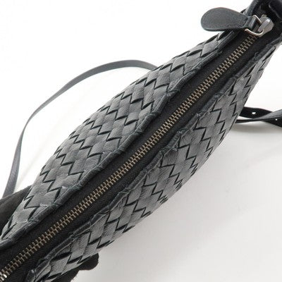 Bottega Veneta Intrecciato Leather Shoulder Black Bag
