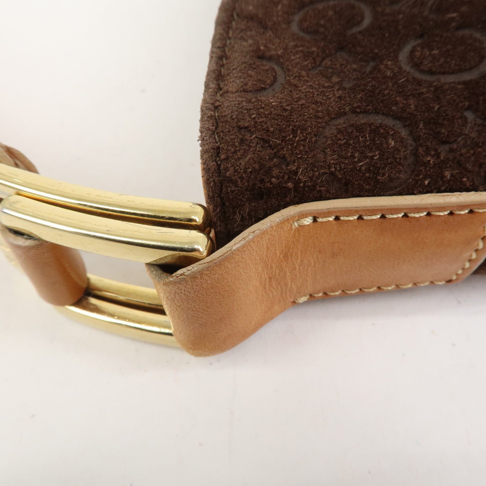 Celine C Macadam Shoulder Bag - Brown, Suede Leather 