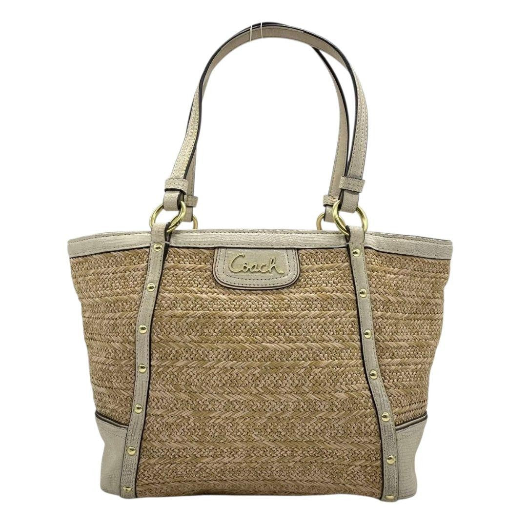 Coach Tote Bag - Beige, Straw
