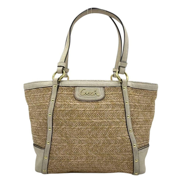Coach Tote Bag - Beige, Straw