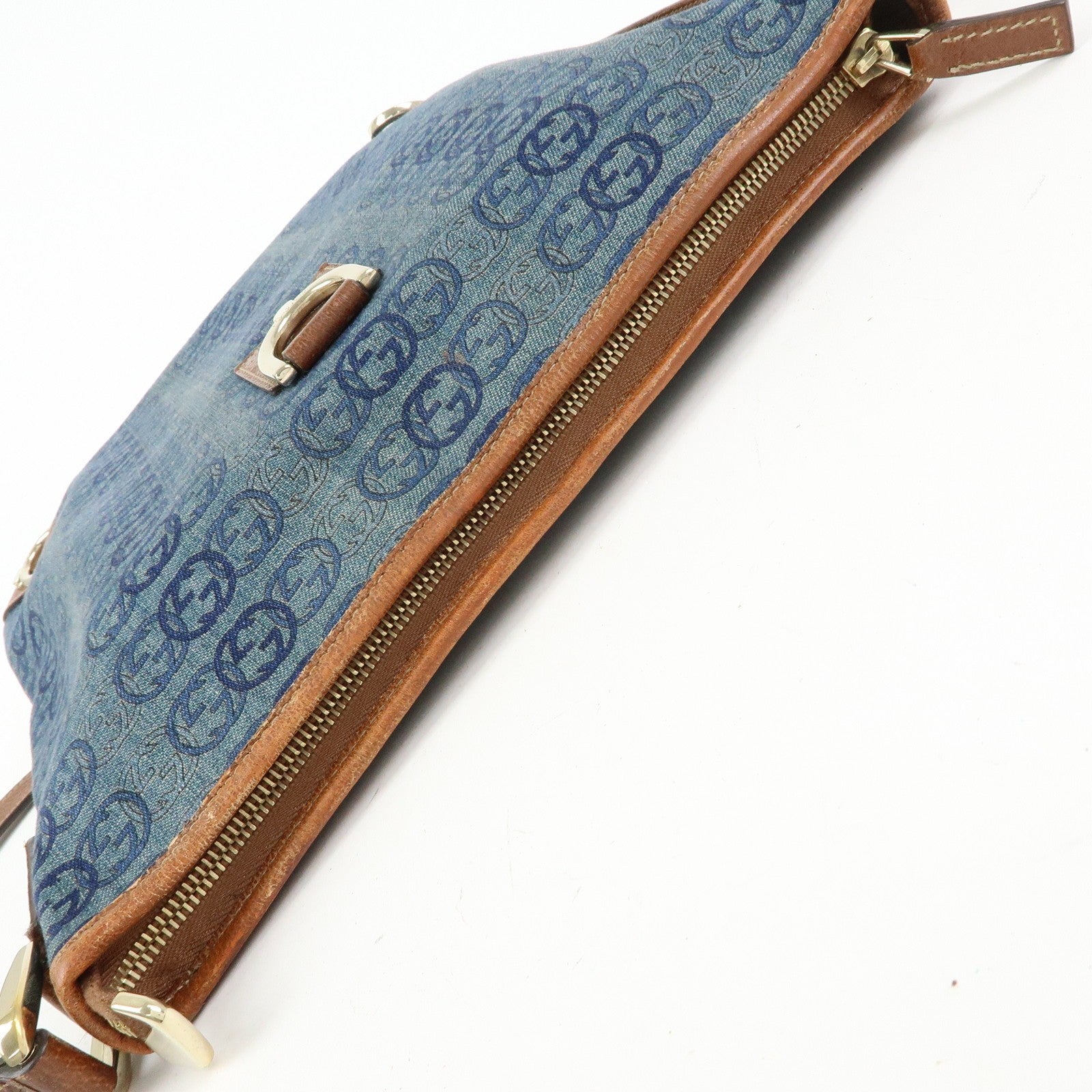 Gucci Abbey Shoulder Bag - Blue, Denim and Leather