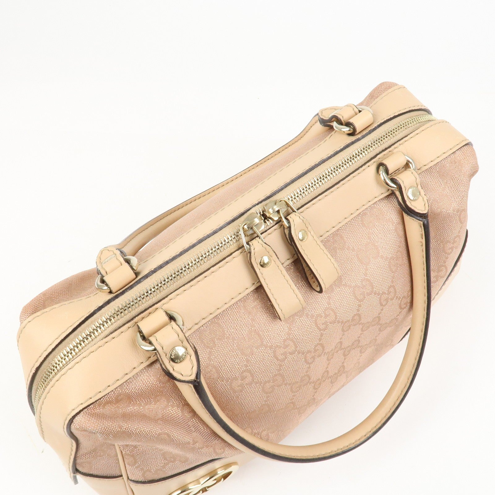 Gucci Lovely Heart GG Monogram Mini Boston Bag - Pink Beige, Canvas