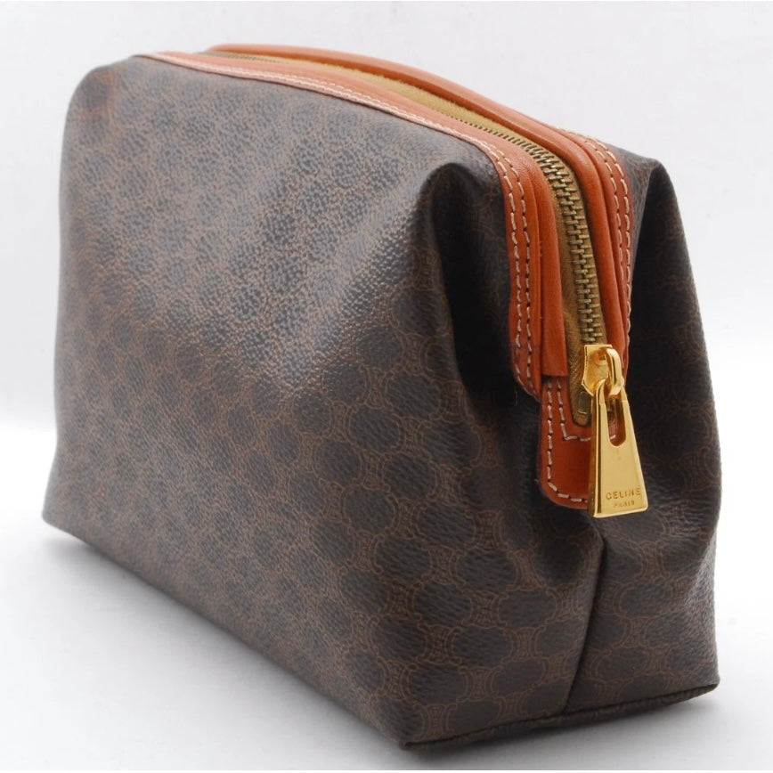 CELINE Macadam Clutch Bag/ Cosmetic Pouch