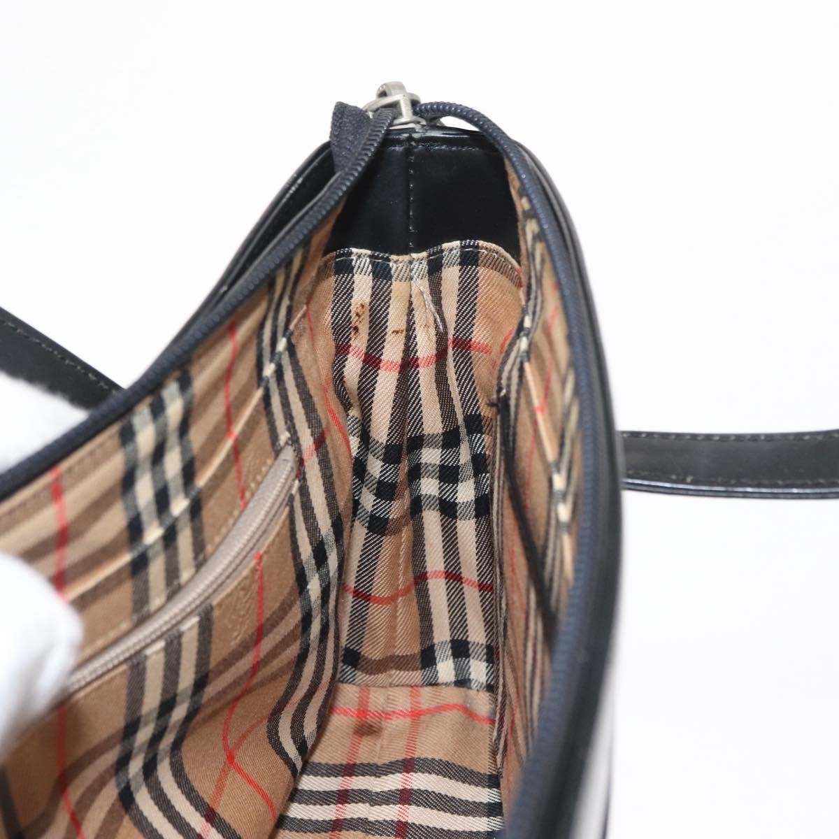 Burberry Nova Check Hand Bag - Black/Silver, Leather
