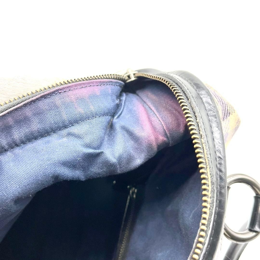 Burberry Blue Label Check Handbag Mini Boston Bag - Multicolor, Canvas, Leather