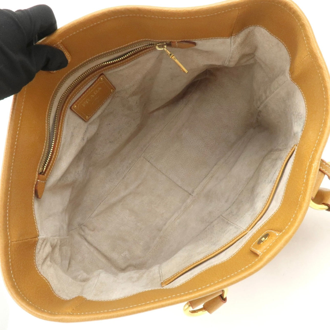 PRADA Leather Canvas shoulder& hand bag