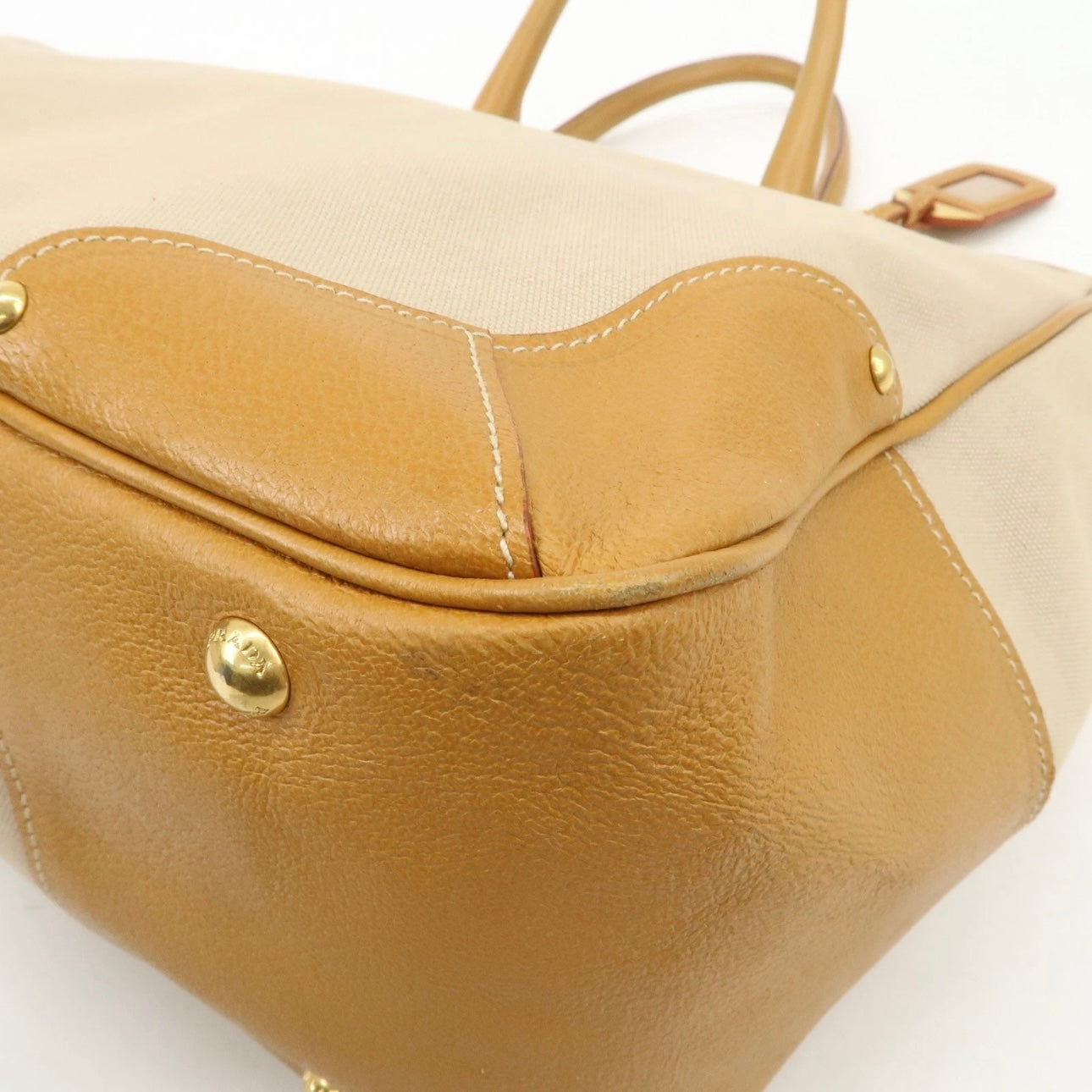 PRADA Leather Canvas shoulder& hand bag