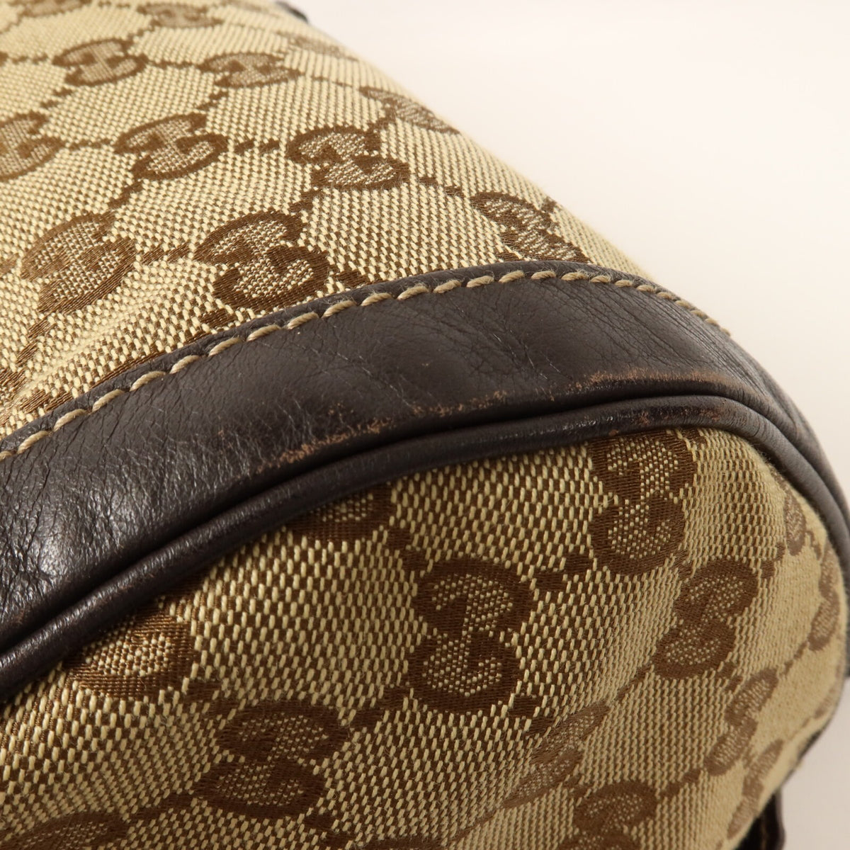 Gucci GG GHW Trophy Boston Handbag - Brown/Beige, GG Canvas