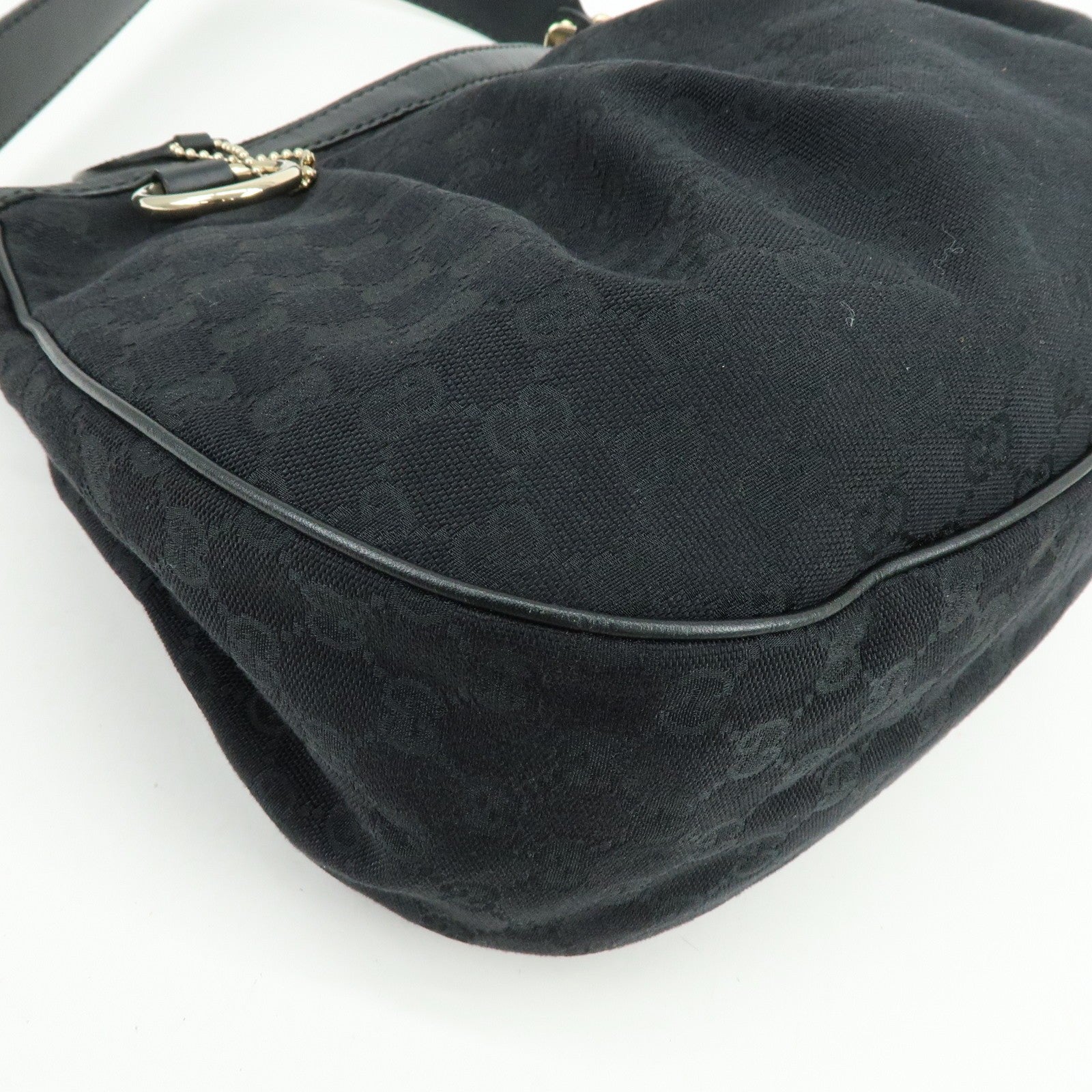 GUCCI Sukey GG Canvas Leather Shoulder Bag Black