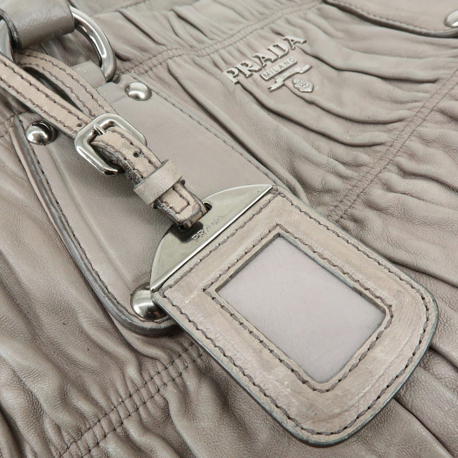 Prada 2Way Bag Hand Bag - Gray, Leather