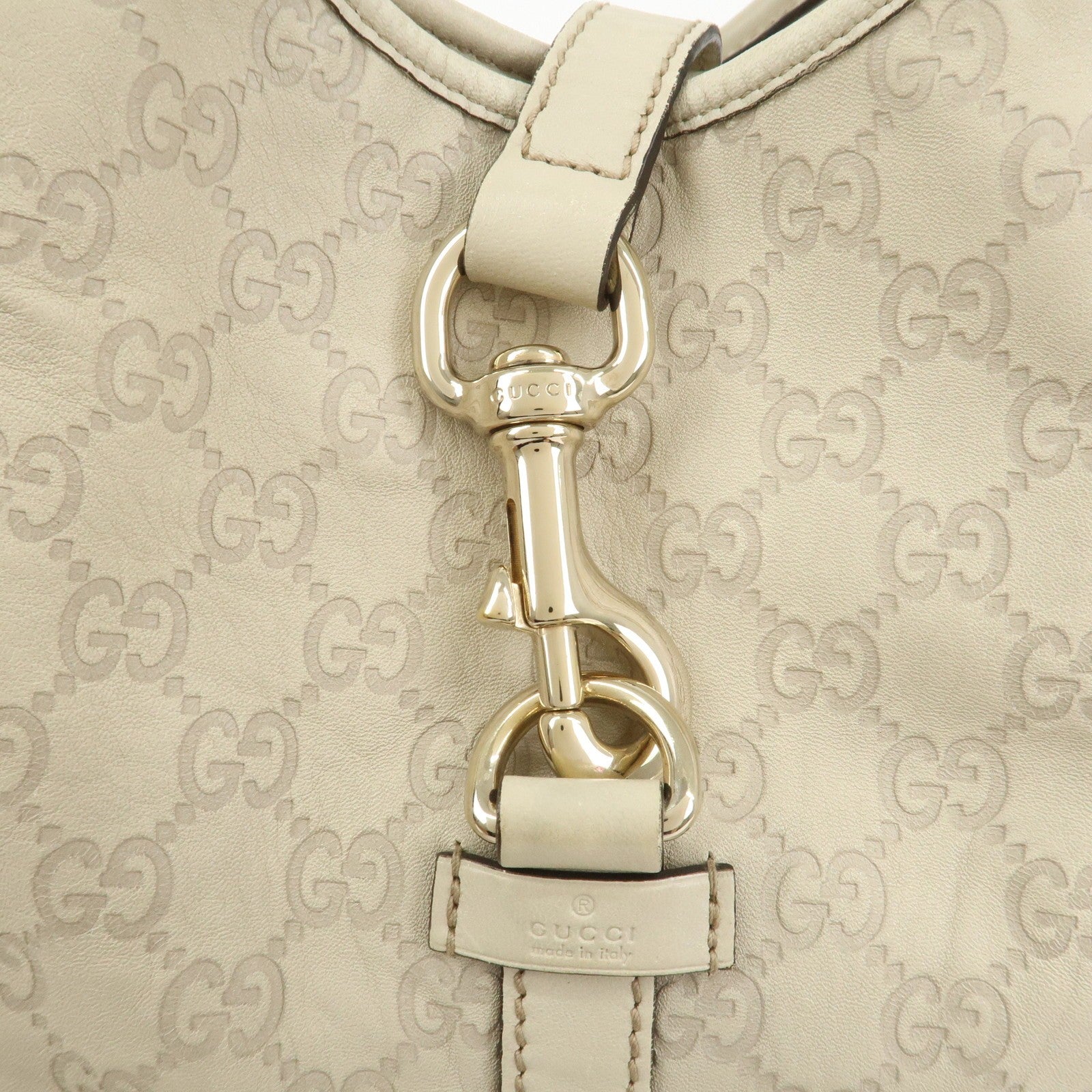 Gucci Guccissima Shoulder Hand Bag - Ivory, Leather 