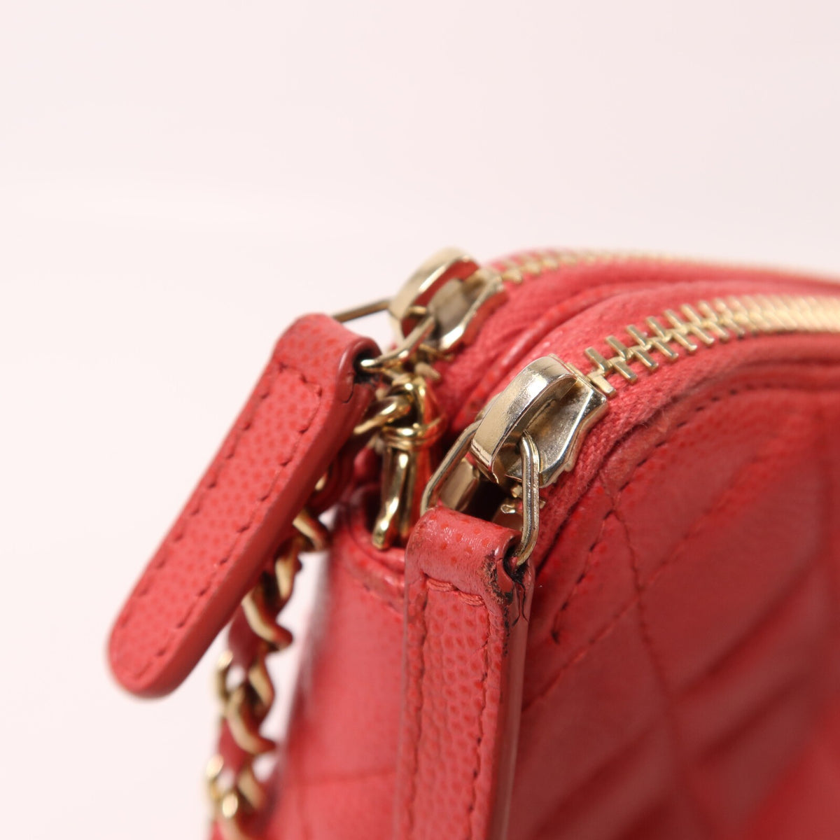 Chanel CC GHW Chain Shoulder Bag - Pink, Calfskin Leather-  מגיע עם כרטיס