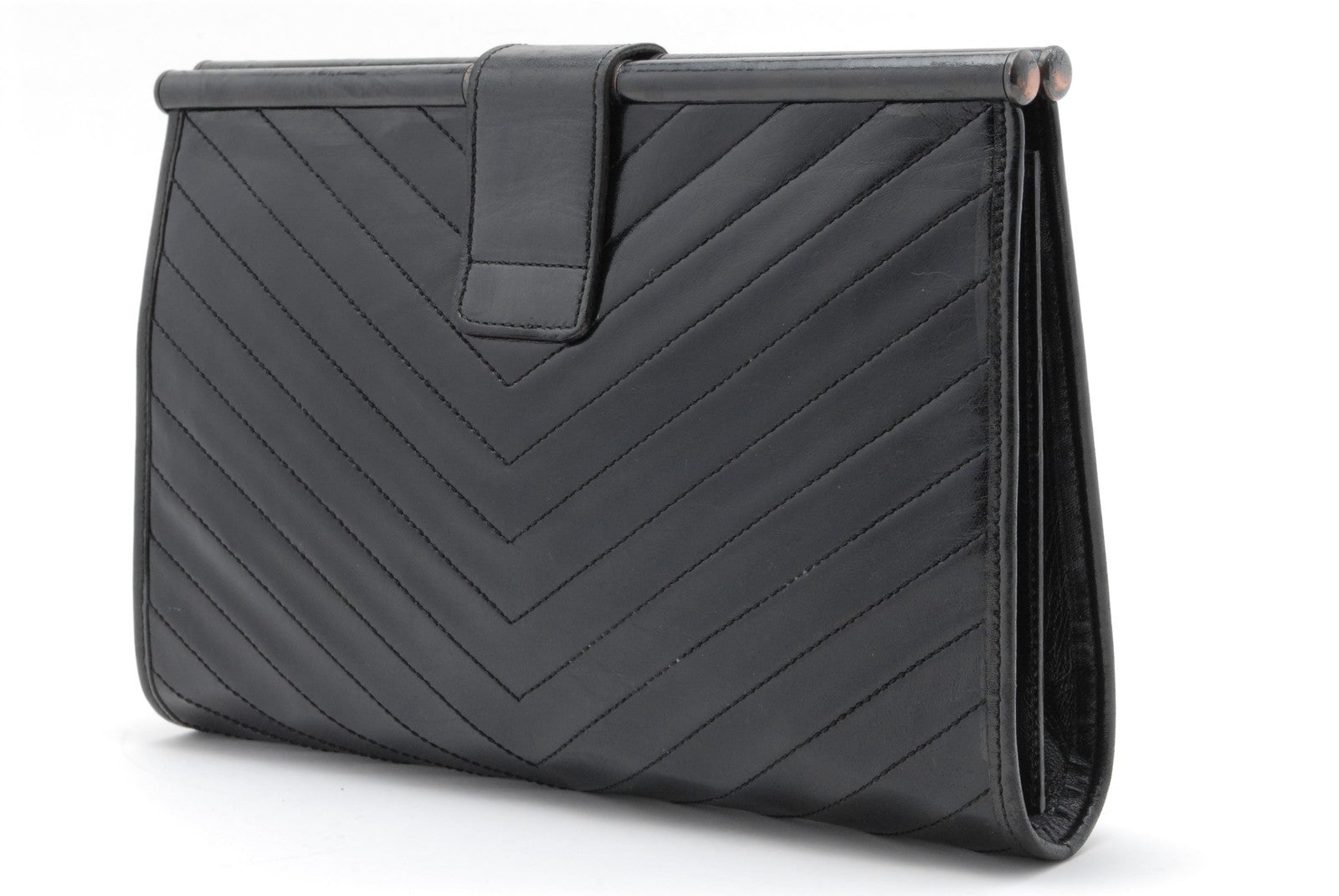 Saint Laurent Yves Clutch Bag - Black, Leather