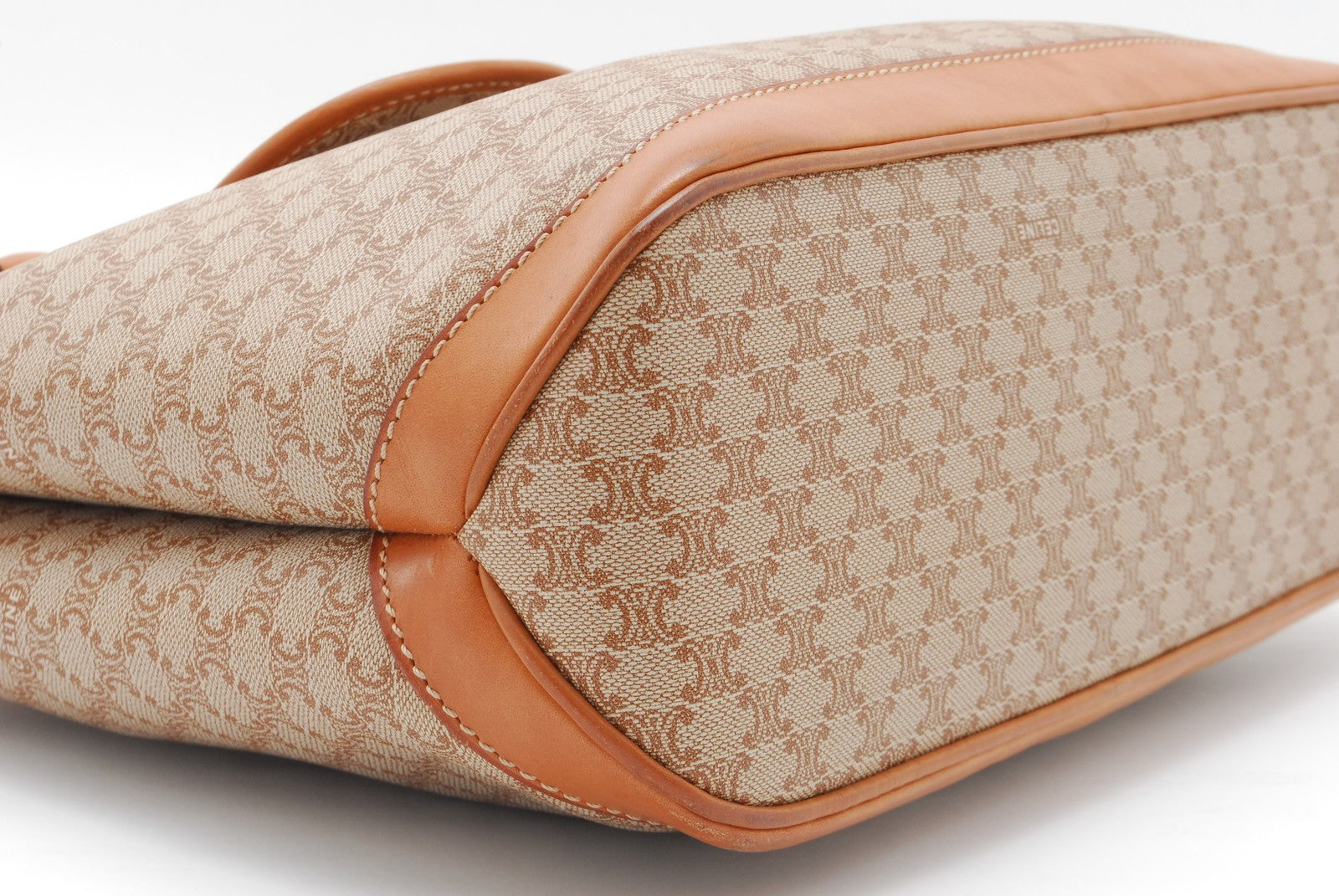 Celine Macadam Tote Hand Bag - Beige, PVC Leather 