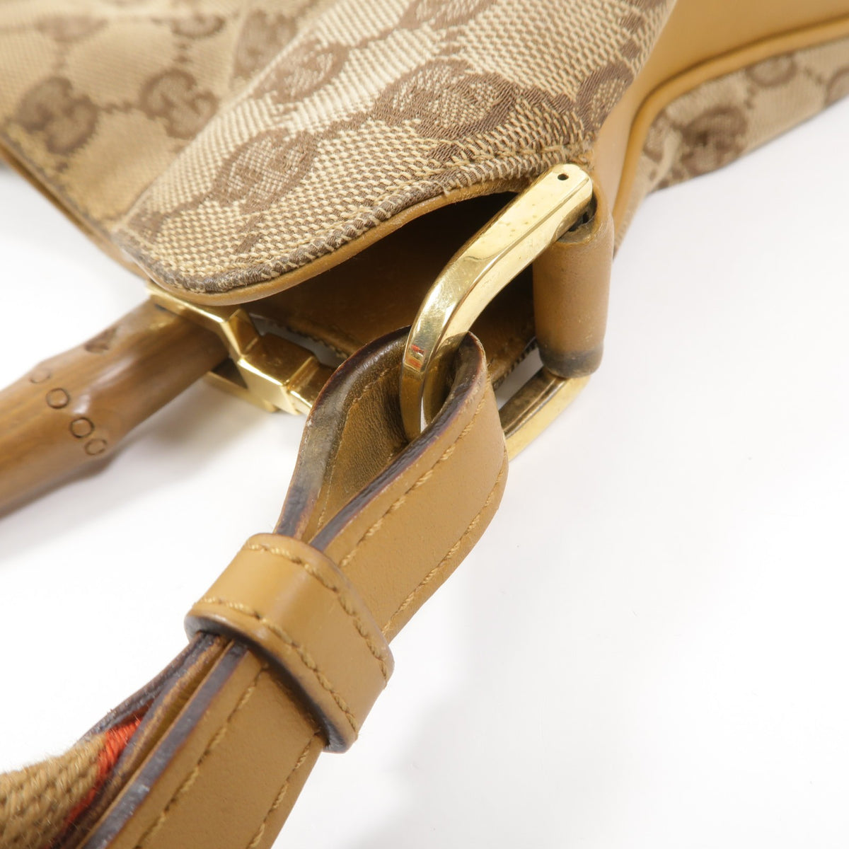 Gucci GG GHW Bamboo 2 Way Shoulder Bag - Beige, Canvas