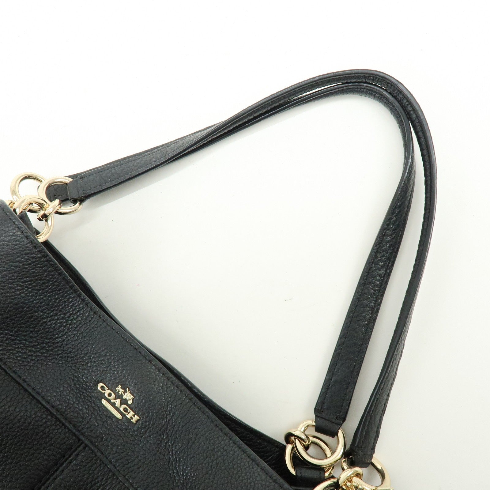 Coach Logo Shoulder Bag - Black, Leather