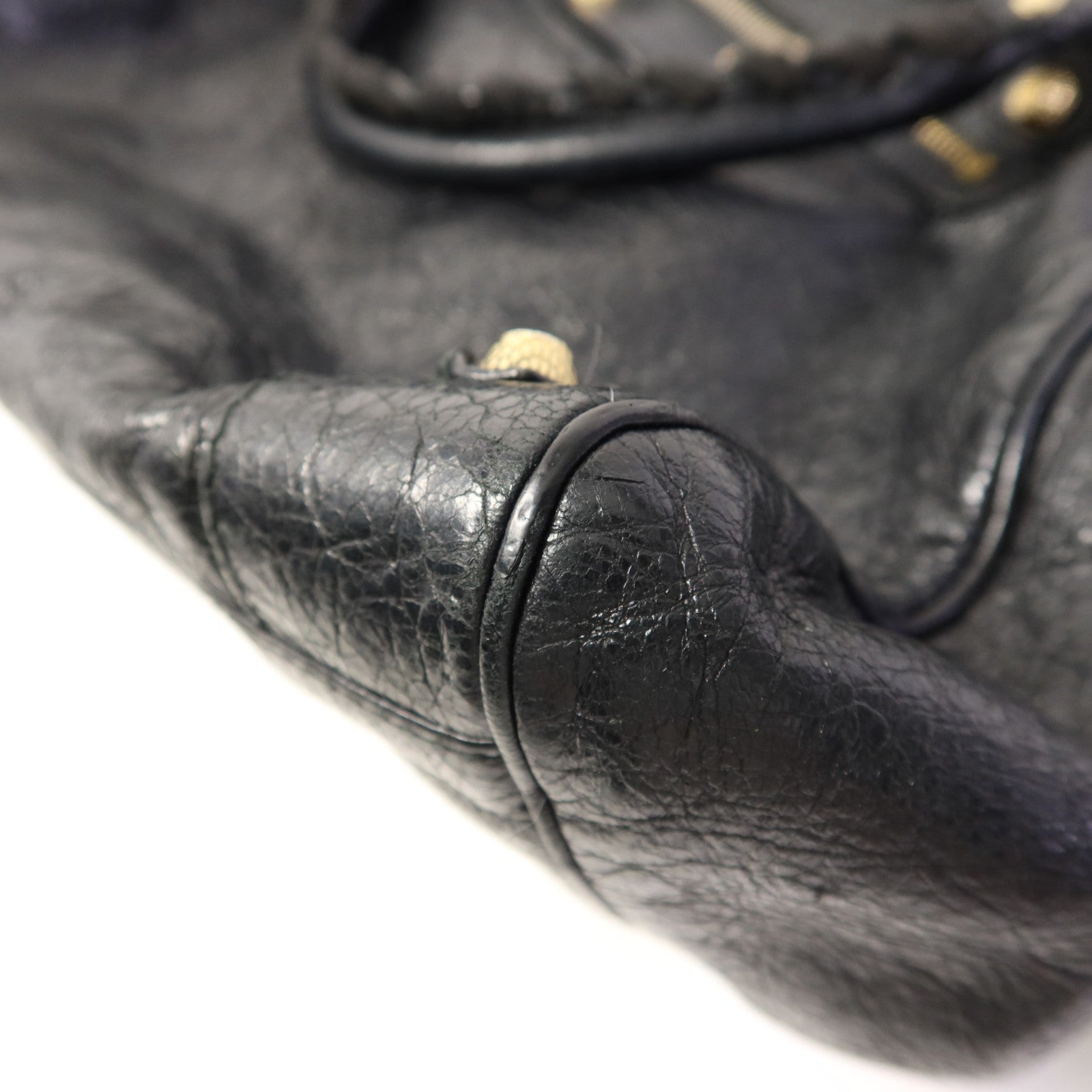 Balenciaga GHW Giant Velo 2 Way Shoulder Bag - Black, Calfskin Leather 