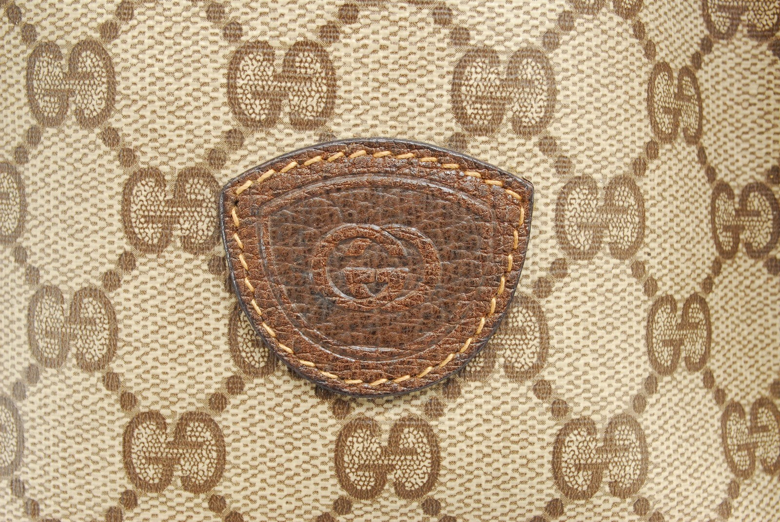 Gucci Vintage GG Sherry Line Drawstring Shoulder Bag - Brown, PVC Leather 