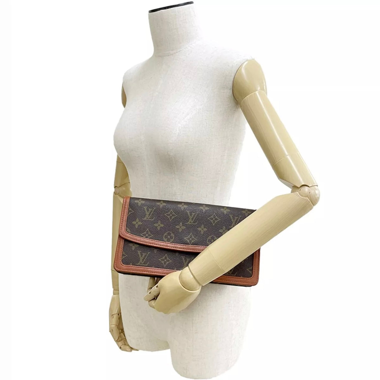 Louis Vuitton Monogram Pochette Dam PM Leather Brown Clutch bag