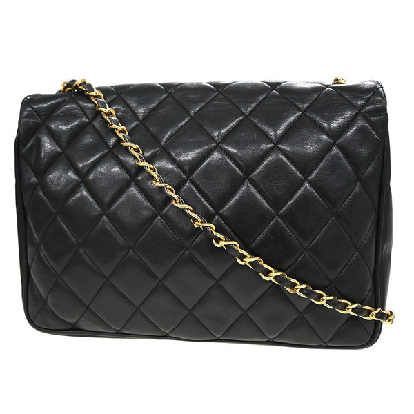 Chanel Single Chain Shoulder Bag - Black, Lambskin