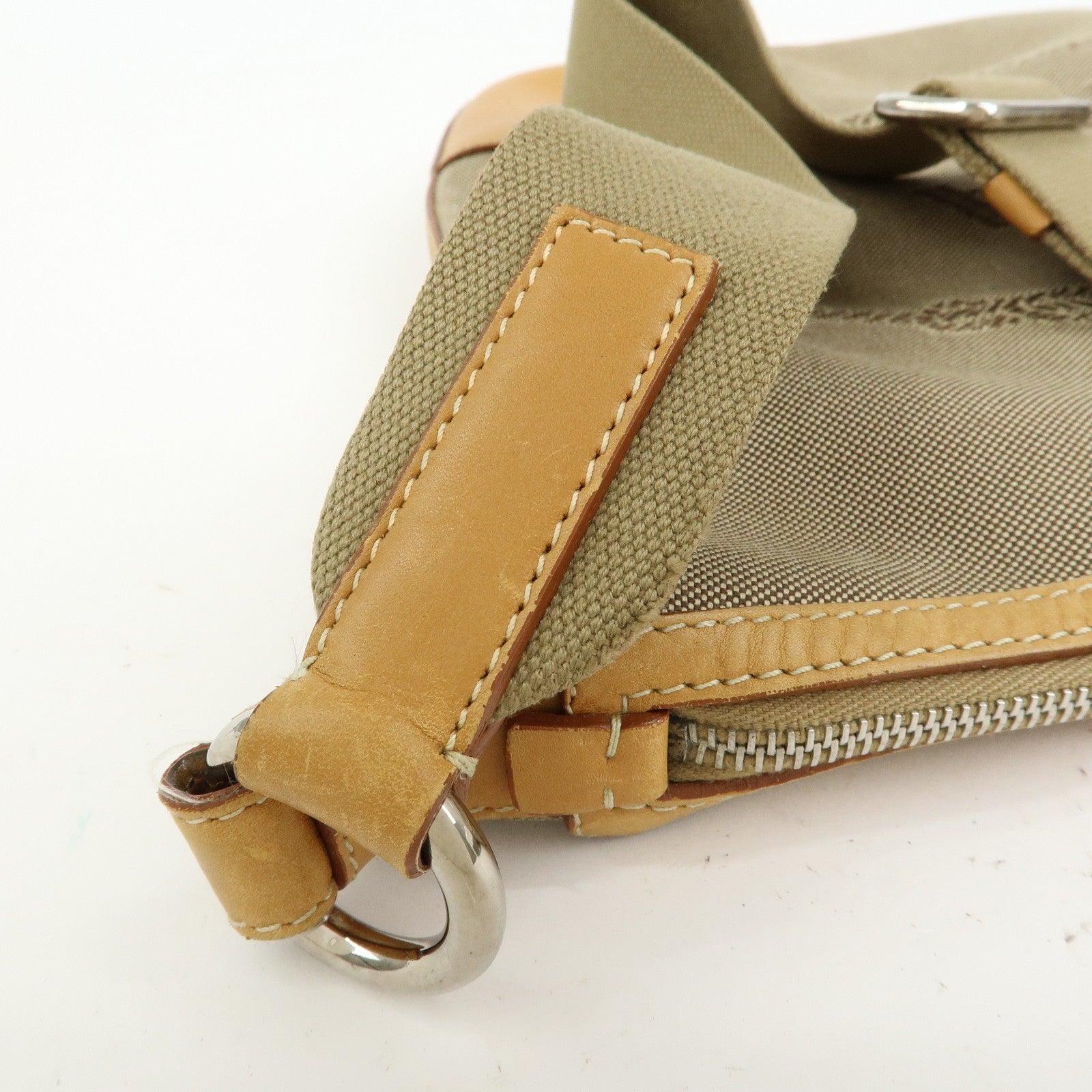 Prada Logo Jacquard Shoulder Bag - Camel, Leather