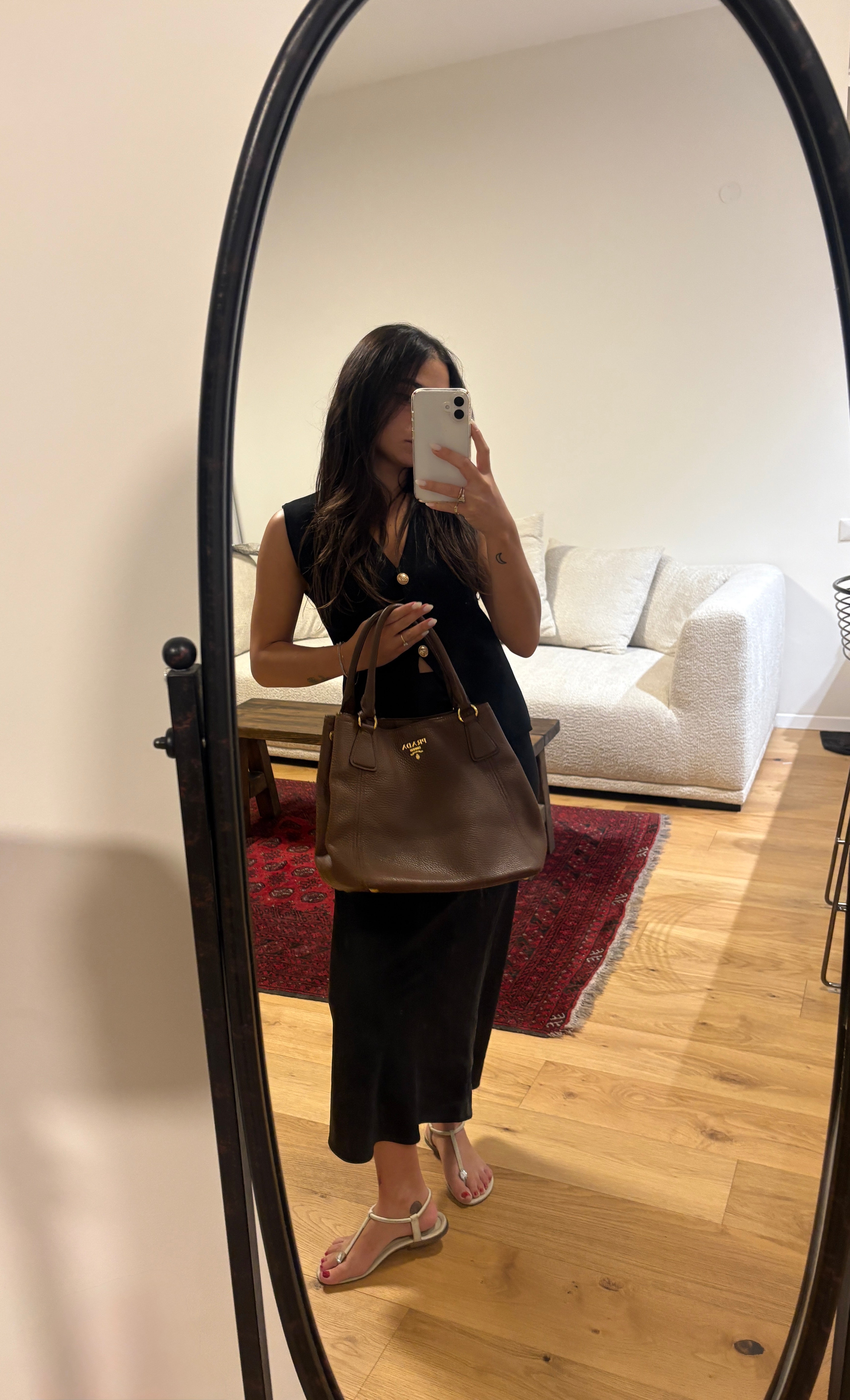 PRADA Brown Leather Tote Bag