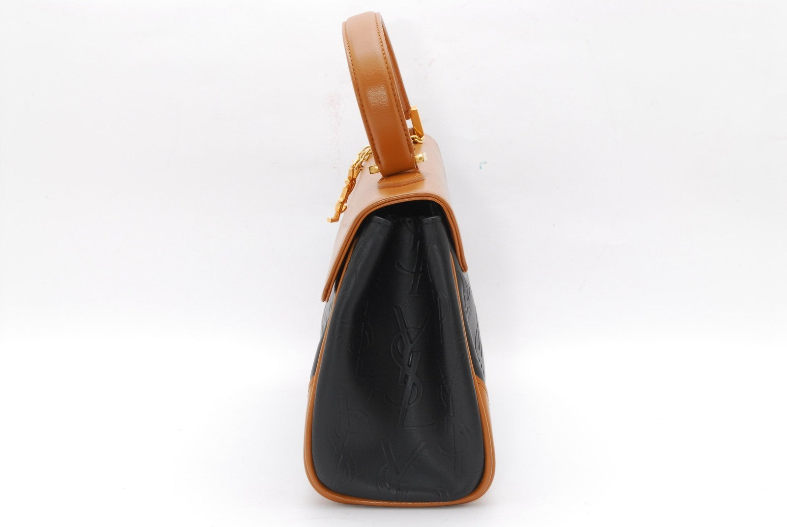 Saint Laurent Yves Vintage Hand Tote Bag - Black Brown, Leather