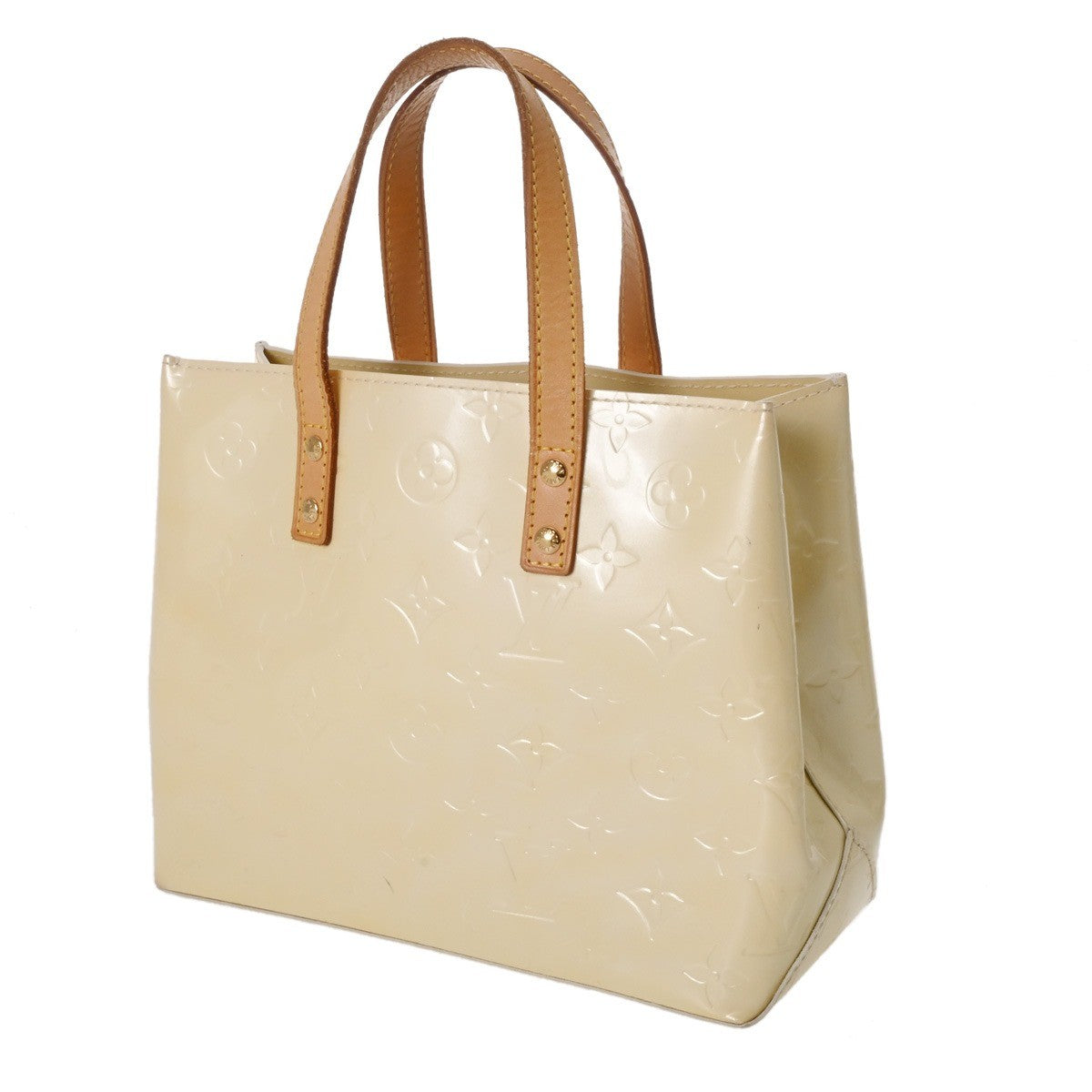 Louis Vuitton Reed PM Handbag - White, Monogram Vernis