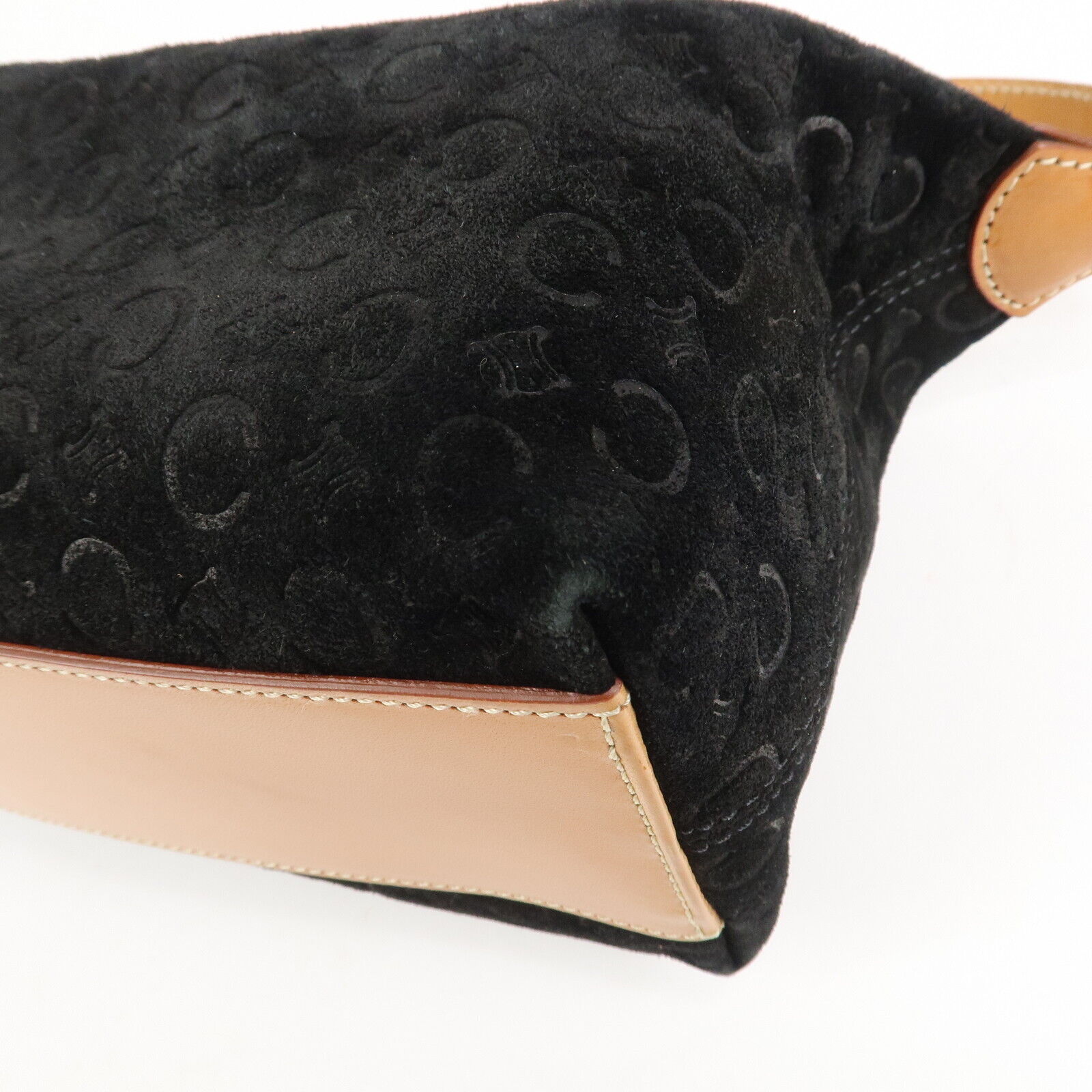 Celine C Macadam Shoulder Bag - Black, Suede