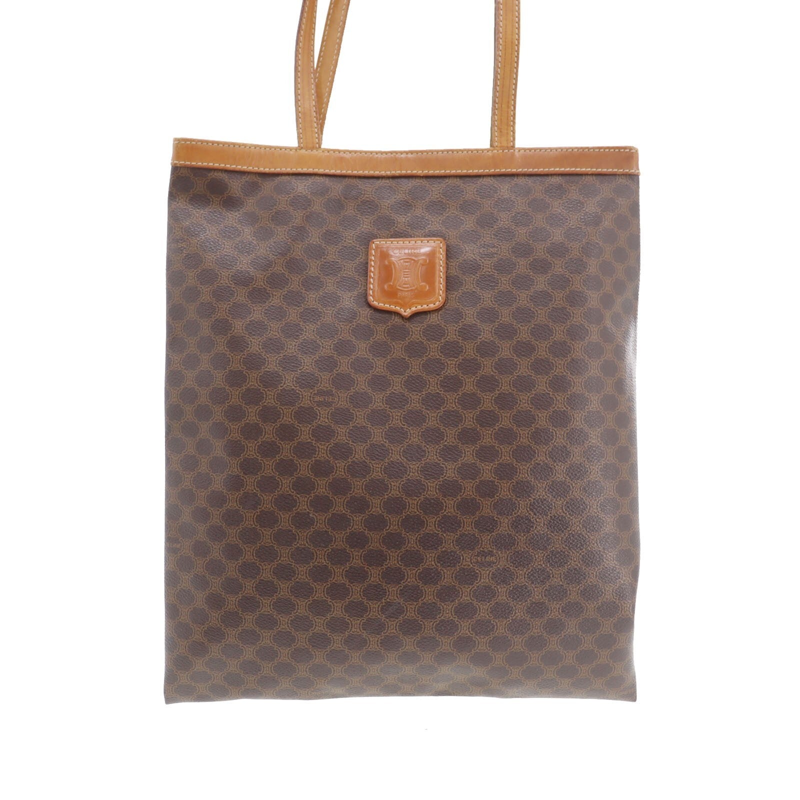 Celine Macadam Pattern Shoulder Tote Bag - Brown, PVC Leather