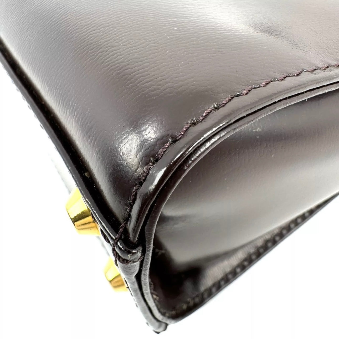 YSL Saint Laurent Shoulder& Hand Tote Bag- Leather Brown Vintage