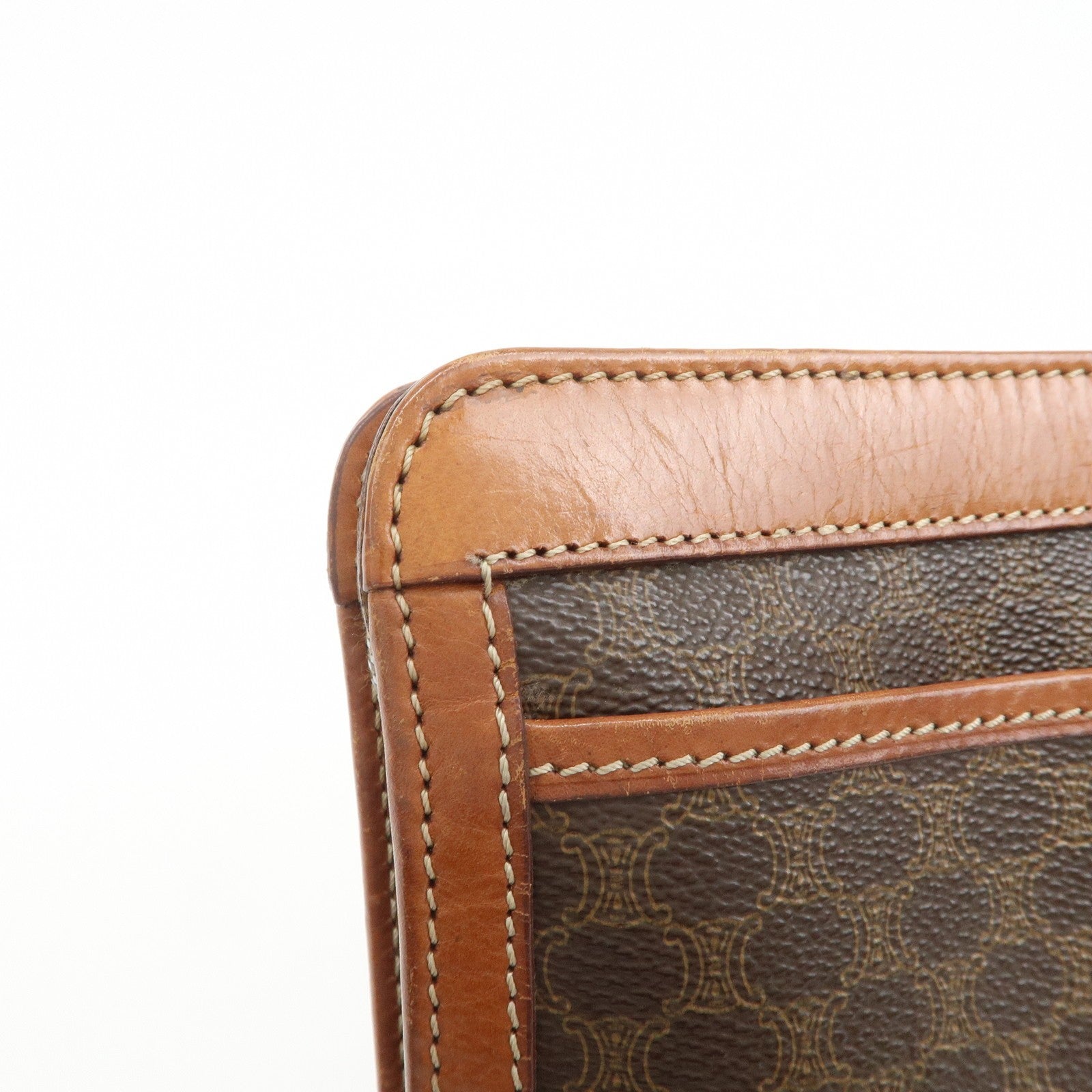 Celine Macadam Clutch Bag - Brown, PVC Coating Canvas, Leather