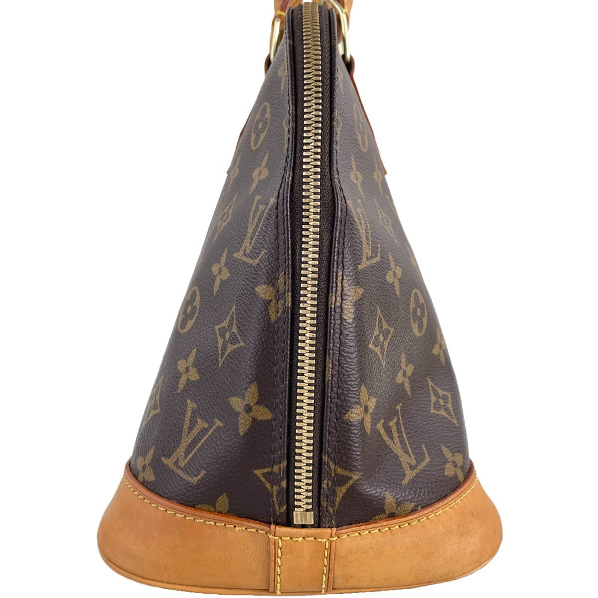 Louis Vuitton Alma Handbag - Brown, Coated Canvas- מגיע עם רצועה, מנעול ומפתח