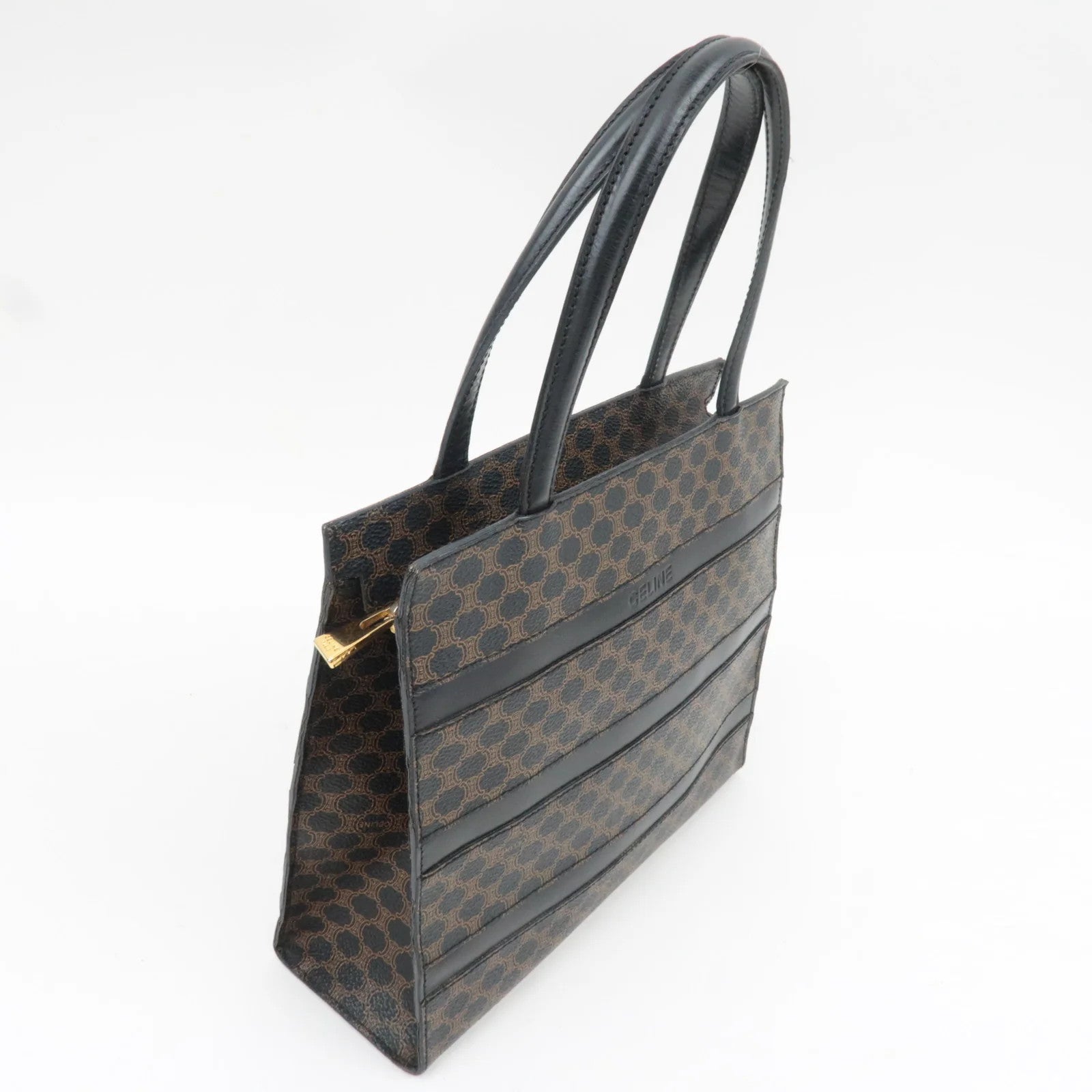 Celine Macadam Tote Bag - Black Brown, PVC Leather