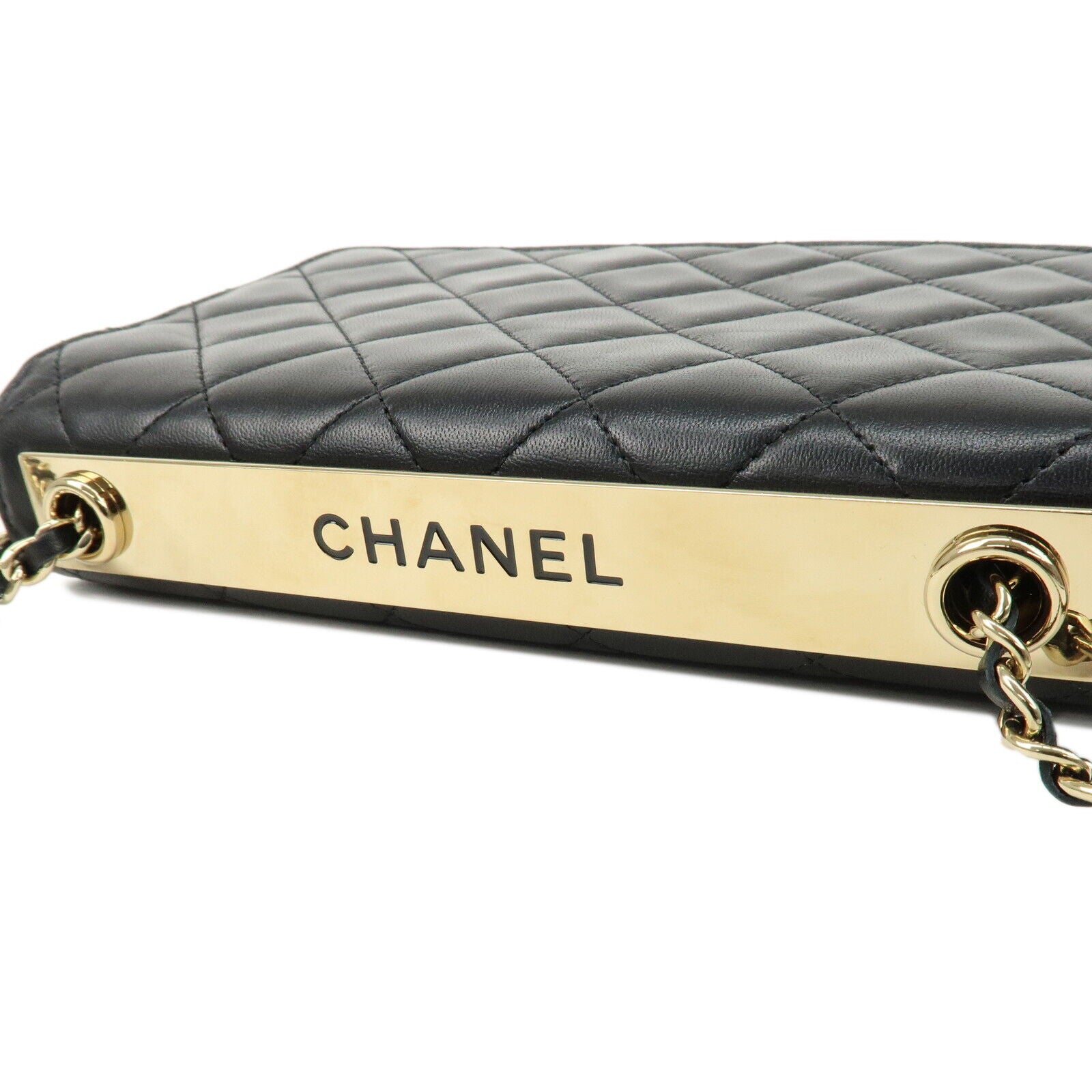 Chanel Matelasse Lamb Skin Trendy CC Chain Shoulder Bag - Black/Gold, Lamb Skin